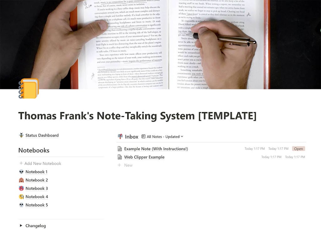 Notion Note Taking Template