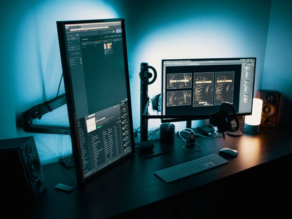 how to set up a vertical monitor